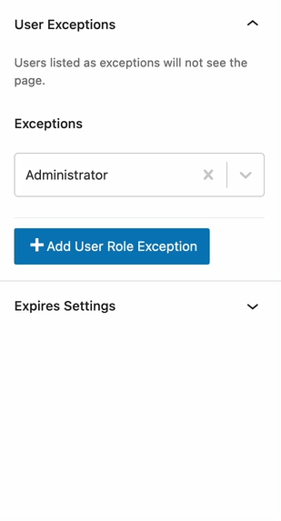 User Exceptions