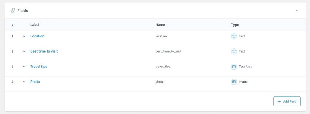 Creating custom fields in ACF