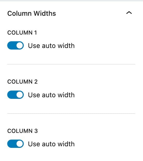 Column Widths