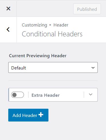 Conditional Headers Menu