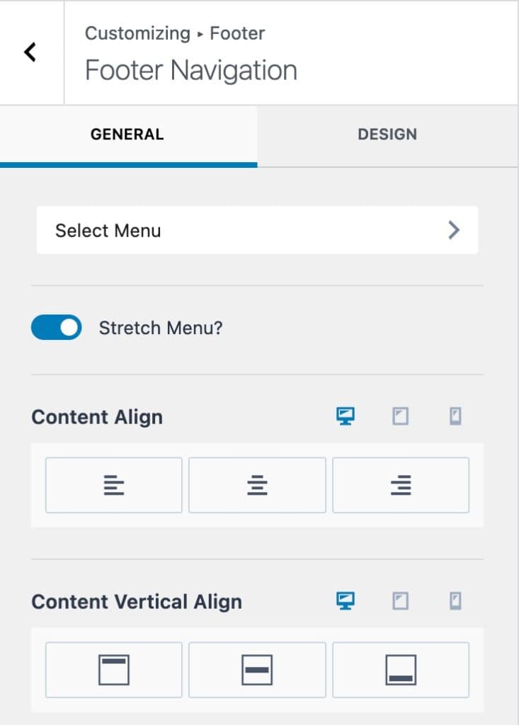 Footer Navigation General