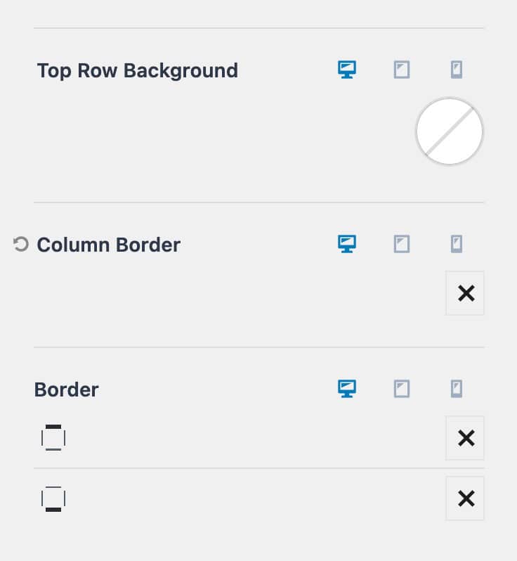 Footer Row Background Settings