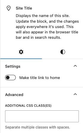 Site Title Settings