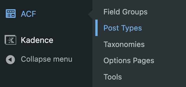 ACF Post Types