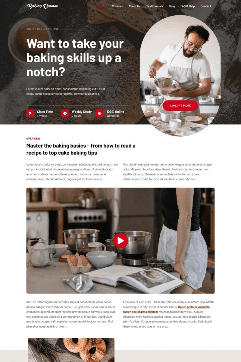 Baking Course Starter Template
