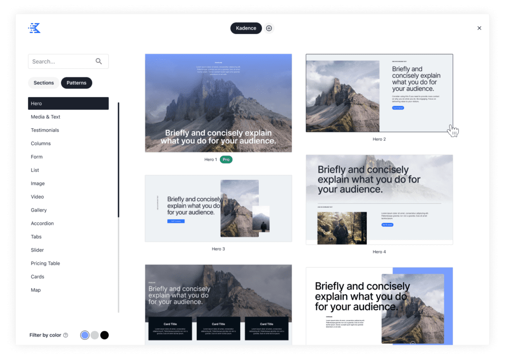 Kadence Design Library Hero