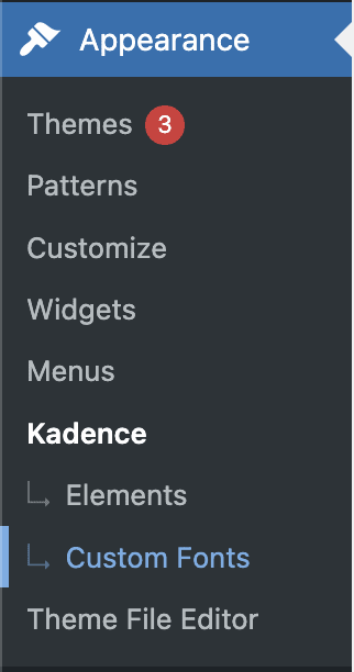 Kadence Custom Fonts