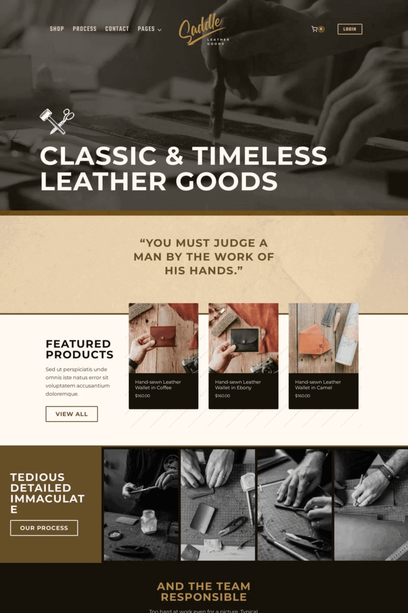 Leather Shop eCommerce Starter Template Kadence