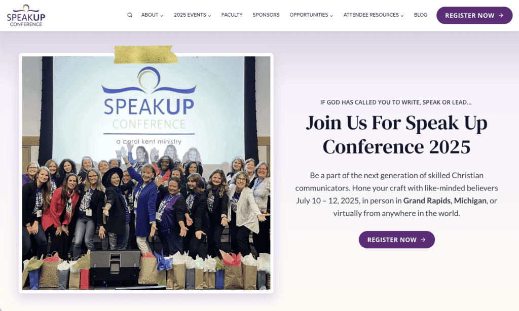 Speak Up Conference website home page