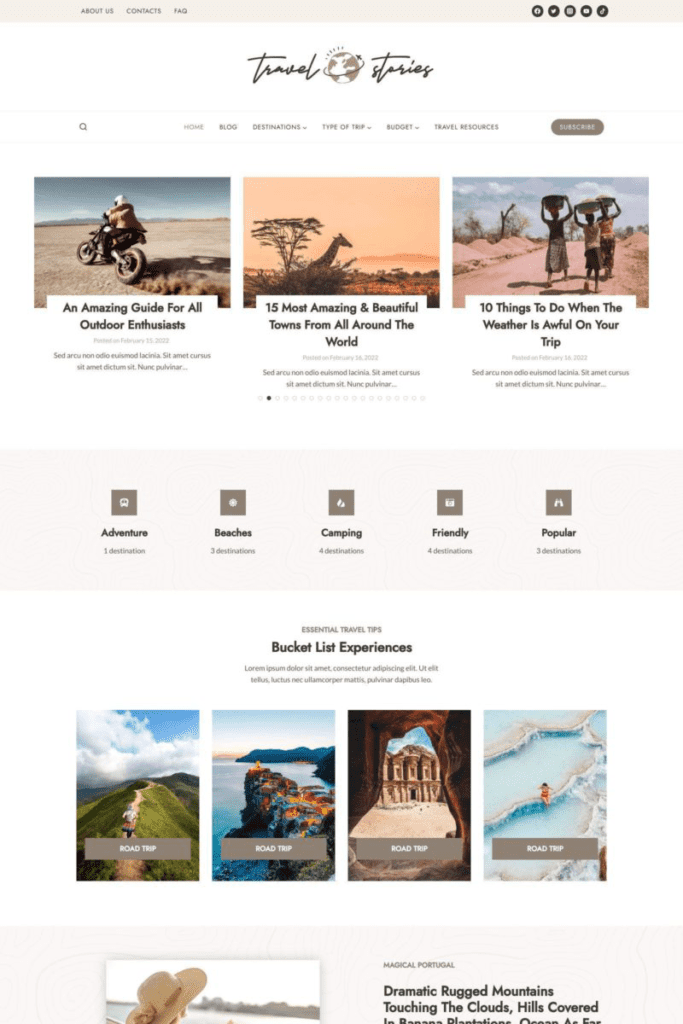 travel blog PRO starter template