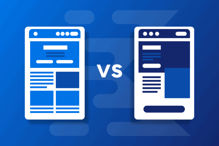 Website vs landing page graphic