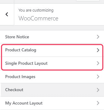 WooCommerce Customizer Product Layout